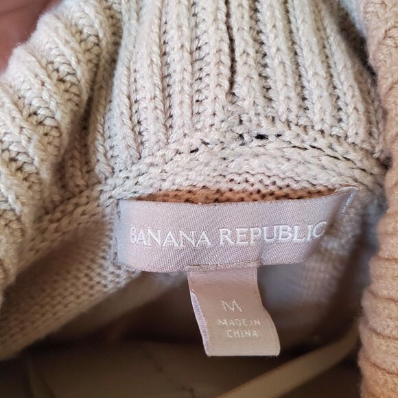Banana Republic Light Tan Ribbed Open Cardigan, M - Picture 4 of 8